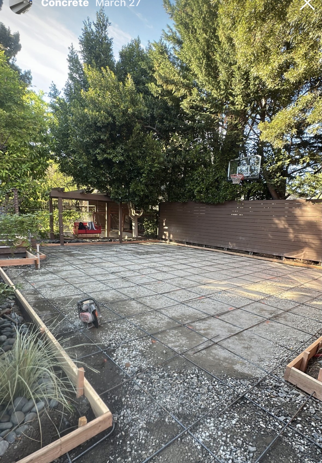 CHR project showing forms and reinforcing grid before concrete placement